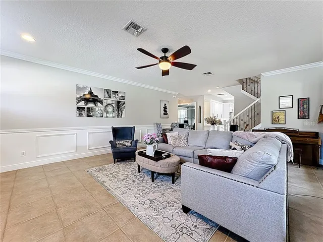 a living room with furniture