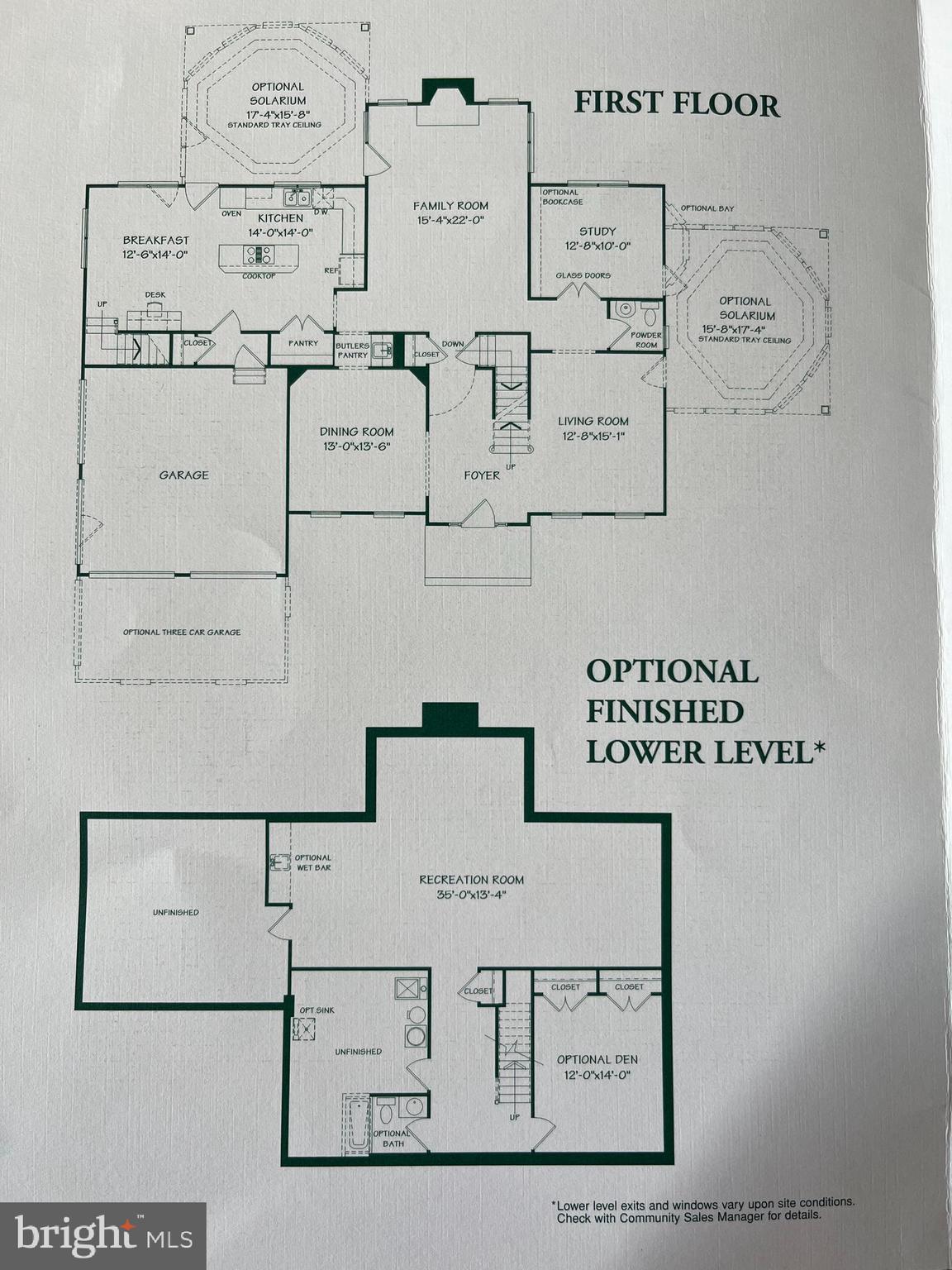 10409 Dunn Meadow Road Vienna, VA 22182 - Photo 33 of 34 Main-level and Lower-level Floor Plans - Builder