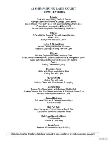 $310,000 | 12 Shimmering Lake Court, St. Charles, MO 63301