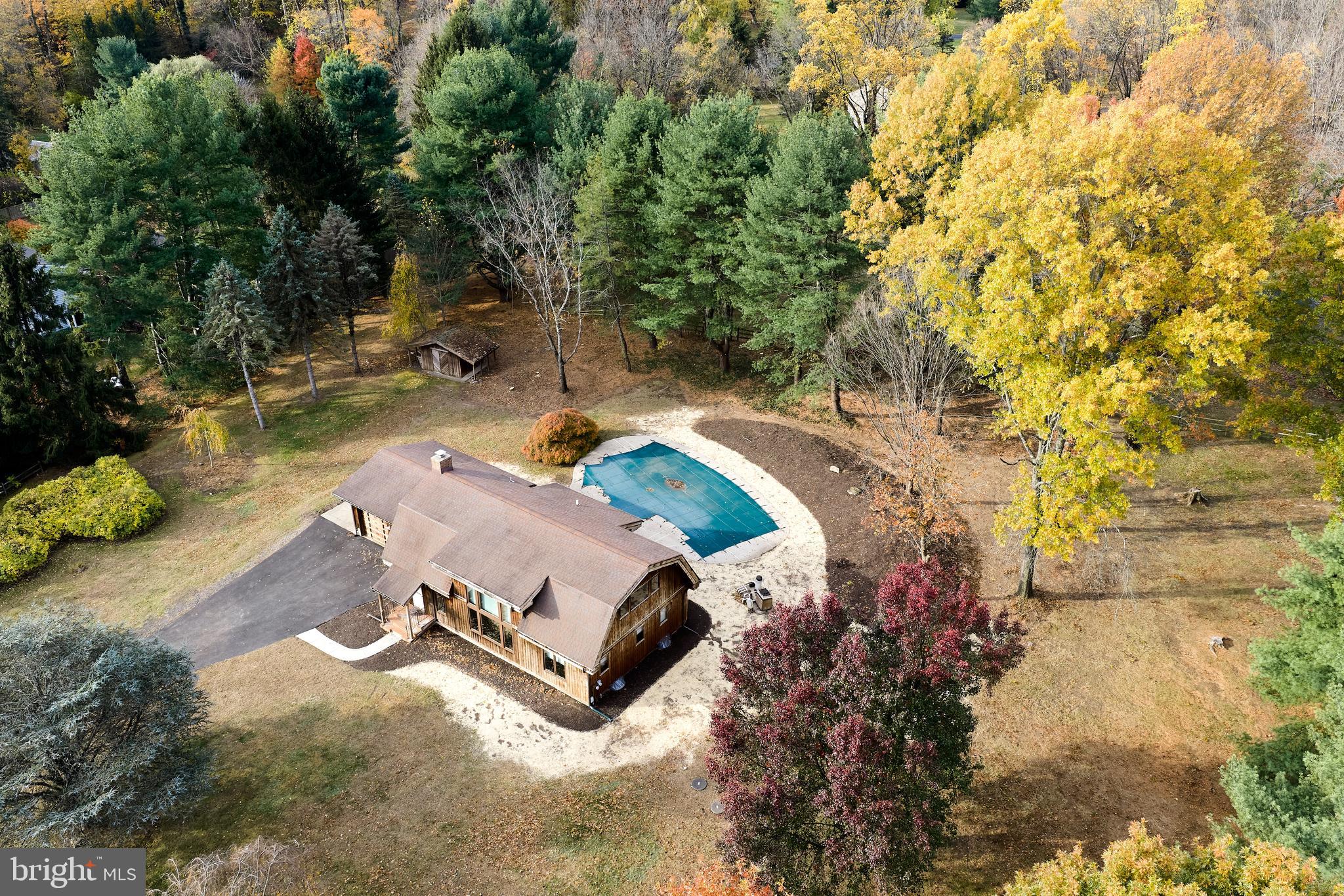 2999 Comfort Road New Hope, PA 18938 - Photo 31 of 40 an aerial view of a house with yard swimming pool and outdoor seating