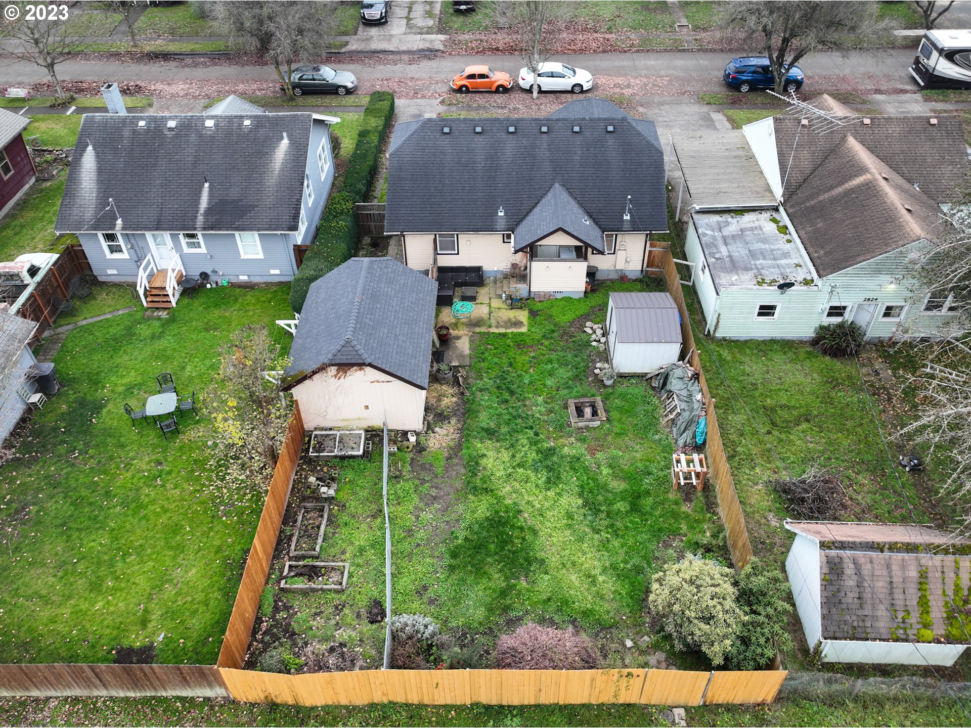2818 Field Street Longview, WA 98632 - Photo 26 of 34 an aerial view of a house with garden space and street view