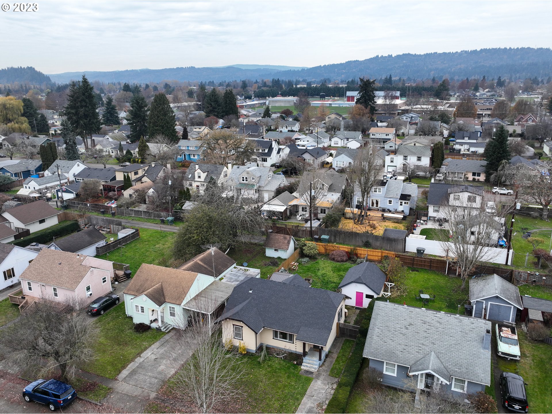 2818 Field Street Longview, WA 98632 - Photo 3 of 34 an aerial view of a city with lots of residential buildings