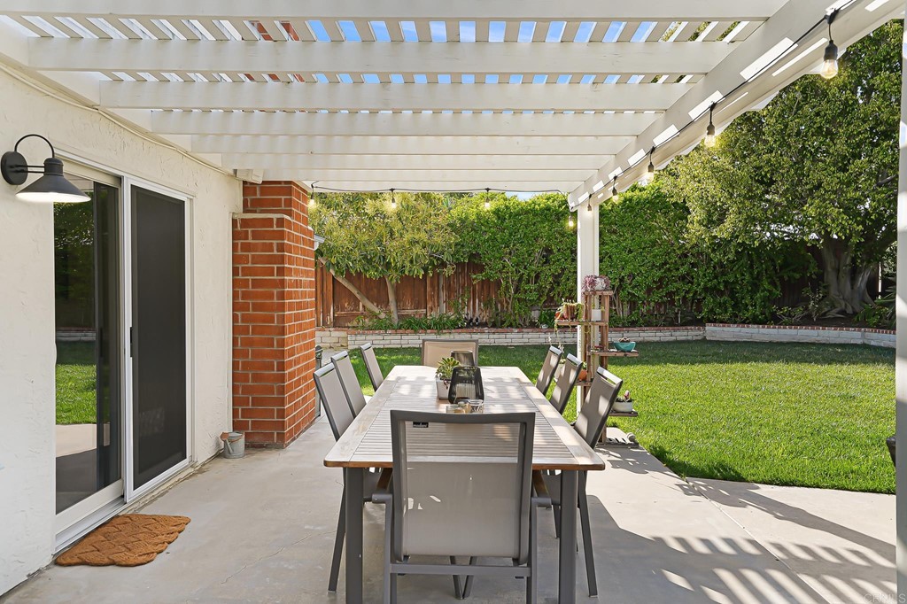 4966 Park Drive Carlsbad, CA 92008 - Photo 35 of 45 a view of a patio with a table chairs and a backyard