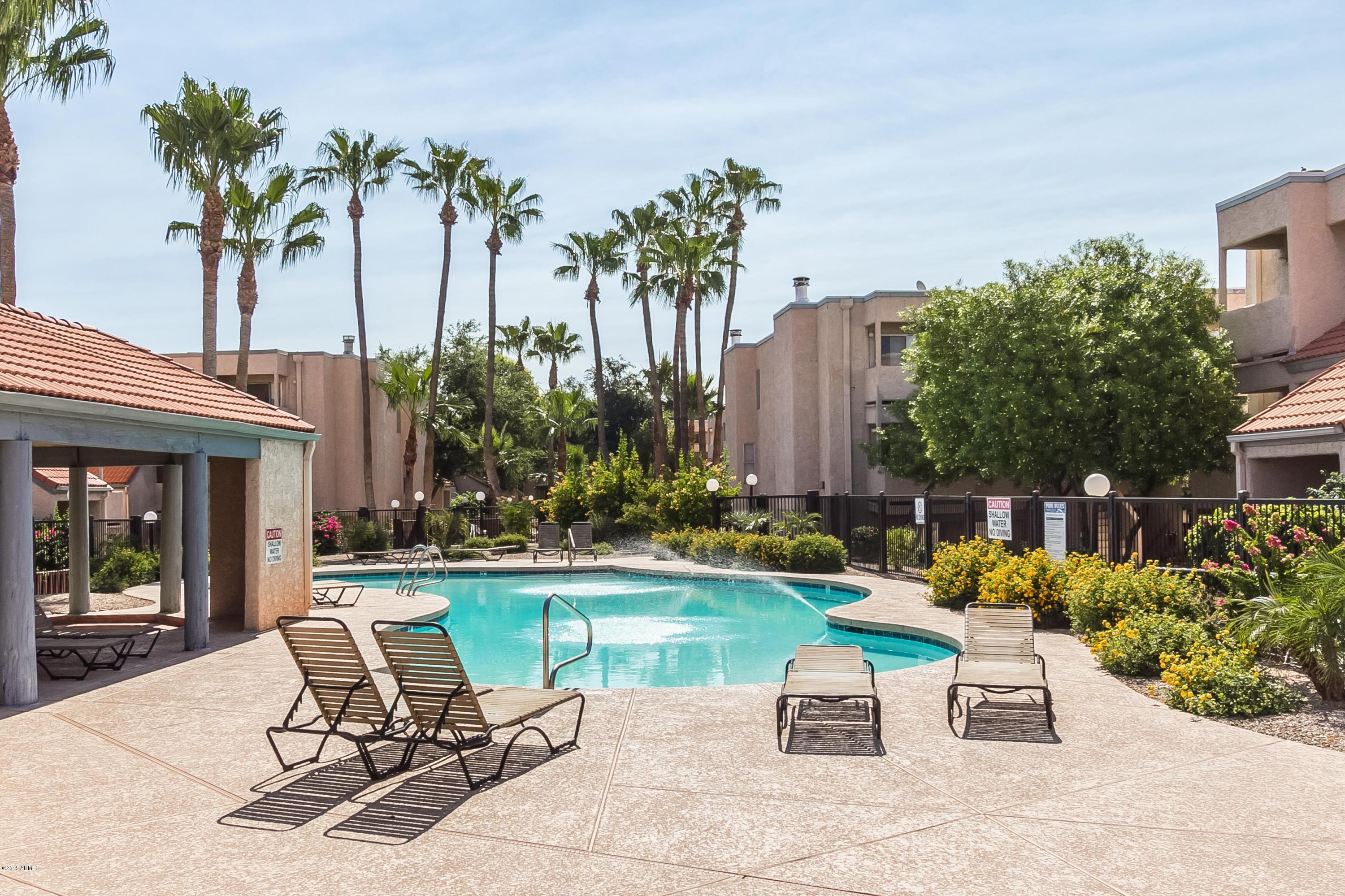 1645 West Baseline Road, Unit 1160 Mesa, AZ 85202 - Photo 26 of 27 a chairs and table in a backyard with a garden