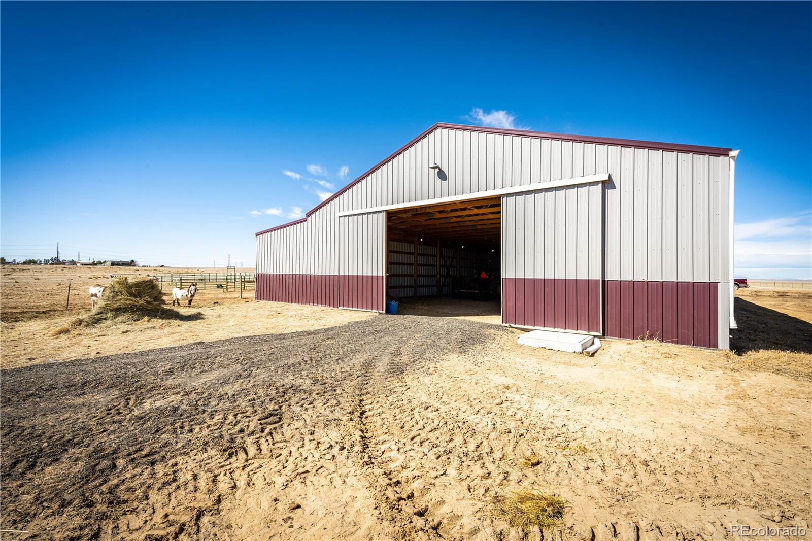 3955 South Behrens Road Byers, CO 80103 - Photo 4 of 32 a view of a backyard of garage