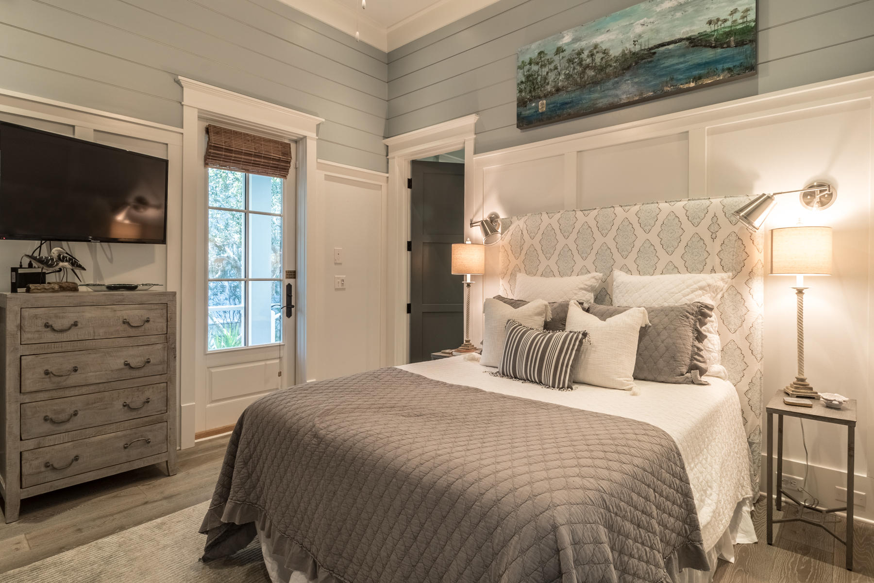 52 North Shingle Way Inlet Beach, FL 32461 - Photo 21 of 49 a bedroom with a bed and a television