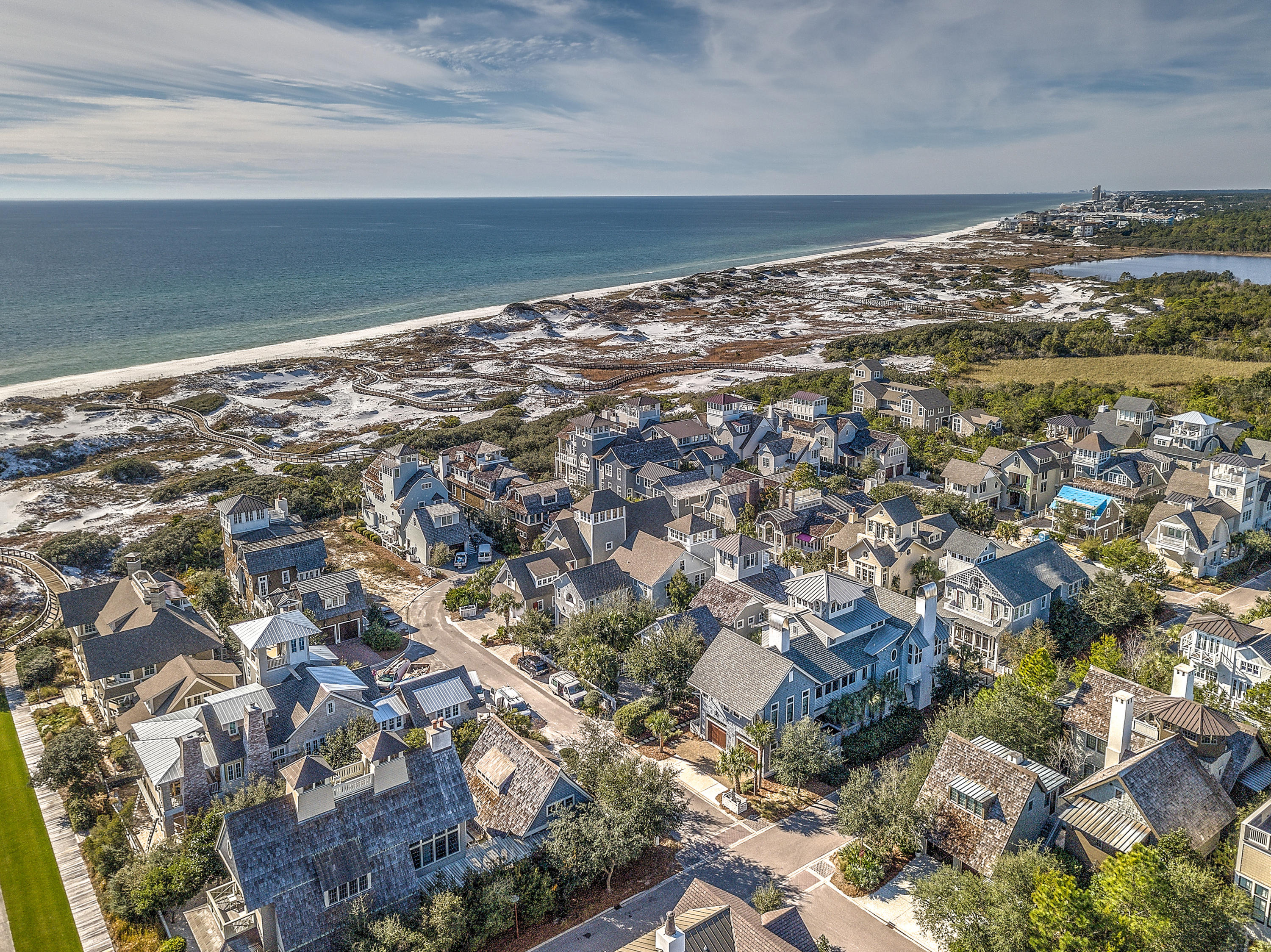 52 North Shingle Way Inlet Beach, FL 32461 - Photo 45 of 49 an aerial view of residential building with yard