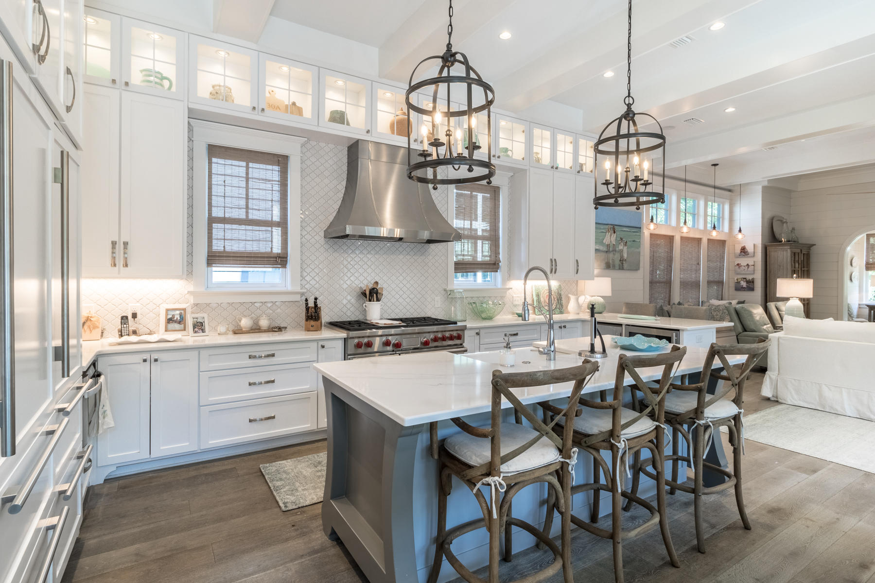 52 North Shingle Way Inlet Beach, FL 32461 - Photo 5 of 49 a kitchen with cabinets a sink stove and refrigerator