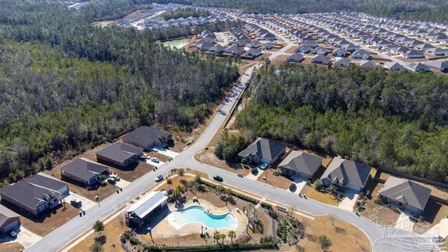 an aerial view of multiple house