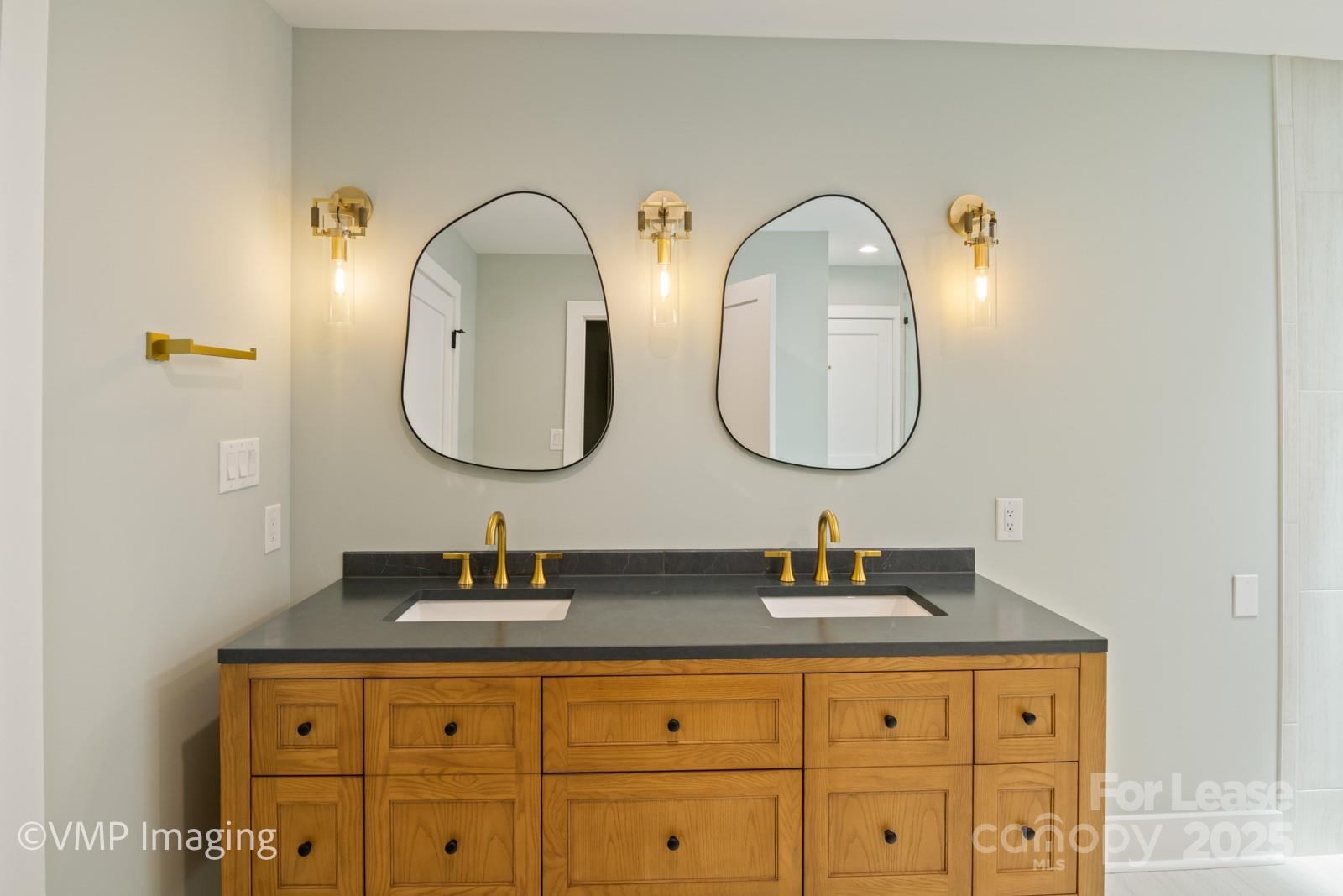 449 Windward Drive Davidson, NC 28036 - Photo 26 of 46 a bathroom with a double vanity sink and a mirror