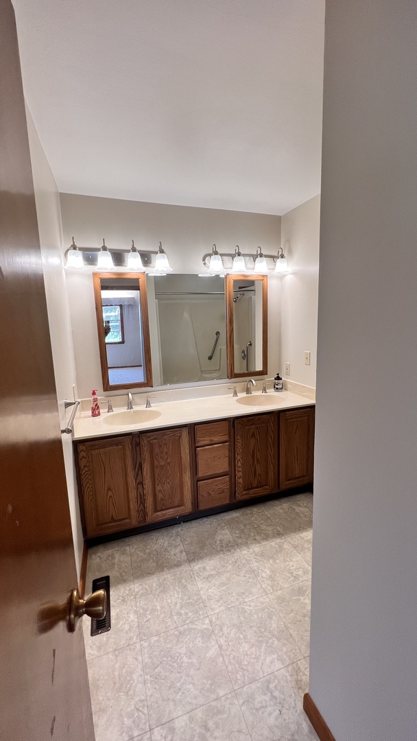23160 Carroll Road Morrison, IL 61270 - Photo 31 of 44 a bathroom with a double vanity sink mirror and bathtub