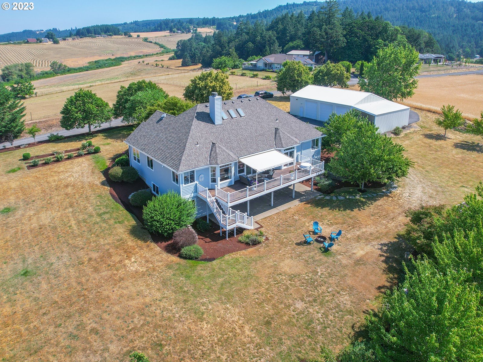 41330 Southwest Edna Lane Gaston, OR 97119 - Photo 46 of 46 an aerial view of a house with garden space and ocean view