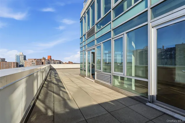 a view of terrace and city view