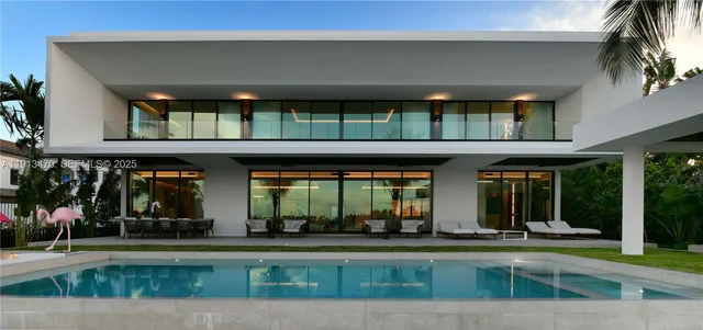 a view of a building with a swimming pool