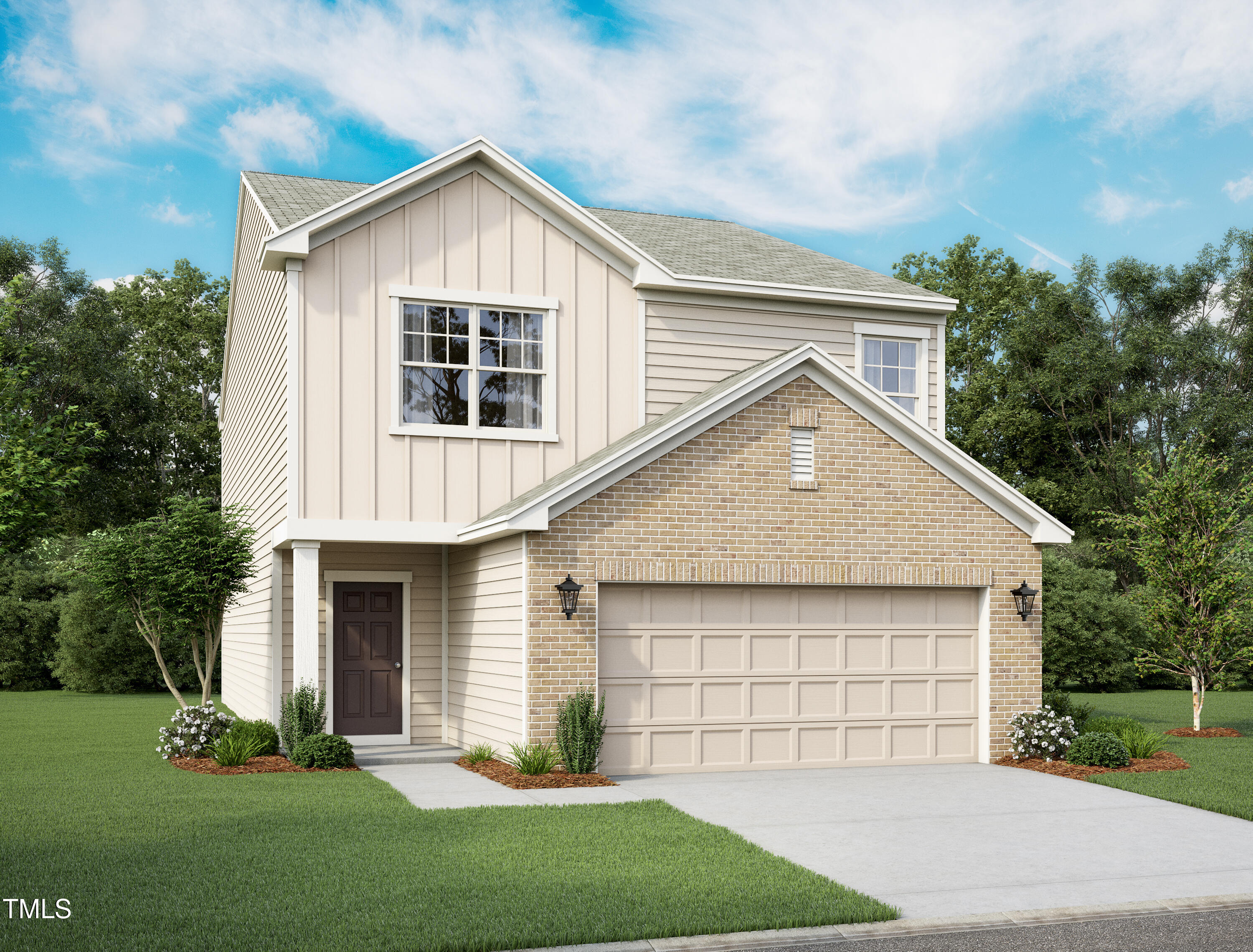 1232 Solace Way Rolesville, NC 27571 - Photo 2 of 31 a front view of a house with a yard and garage
