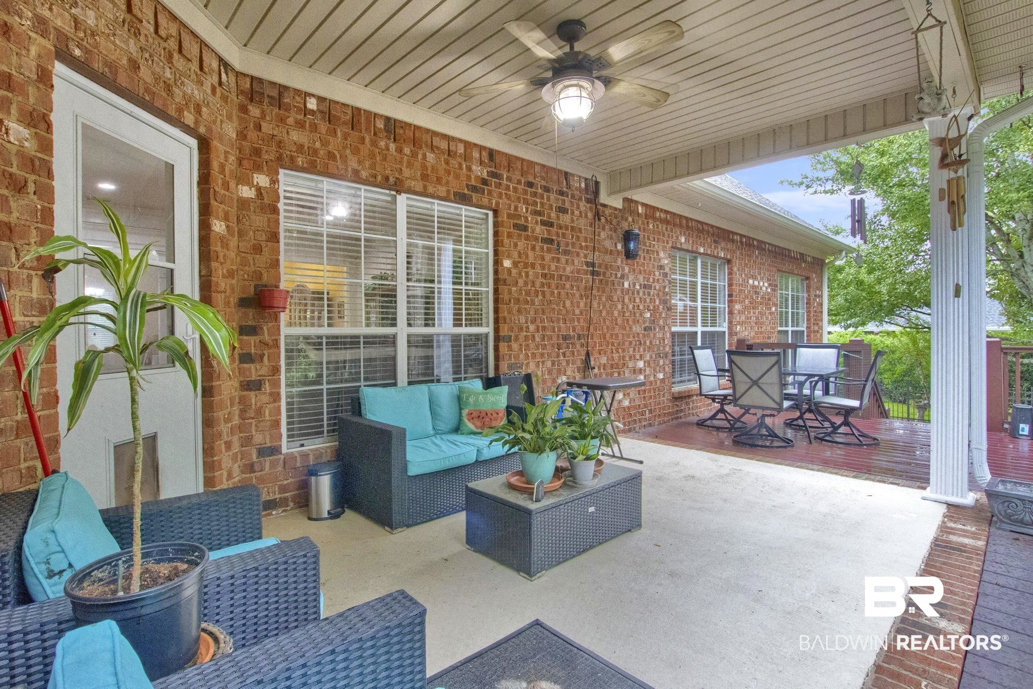 1 Bens Bluff Daphne, AL 36527 - Photo 43 of 56 View of patio with ceiling fan and an outdoor living space