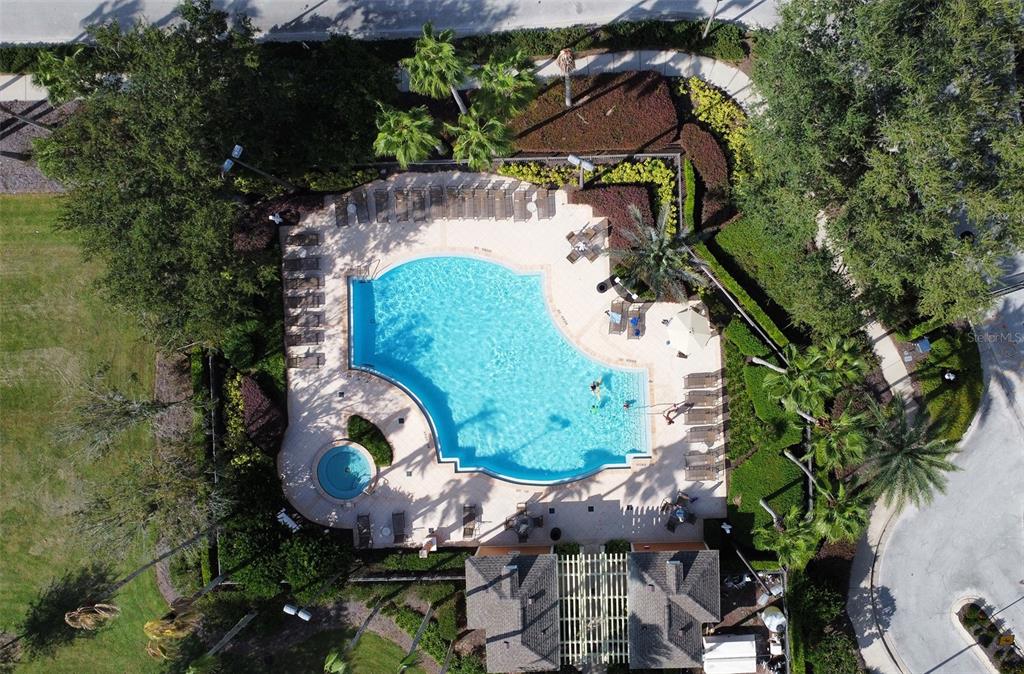 868 Assembly Court Reunion, FL 34747 - Photo 37 of 43 an aerial view of a house with a yard and swimming pool
