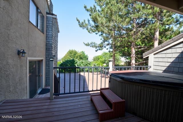 2640 Rockview Drive Reno, NV 89519 - Photo 51 of 56 a view of a wooden deck with a bench