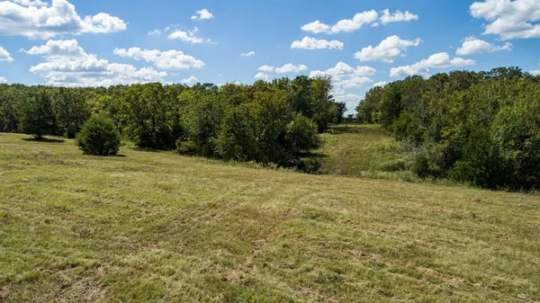a view of a big yard with green space