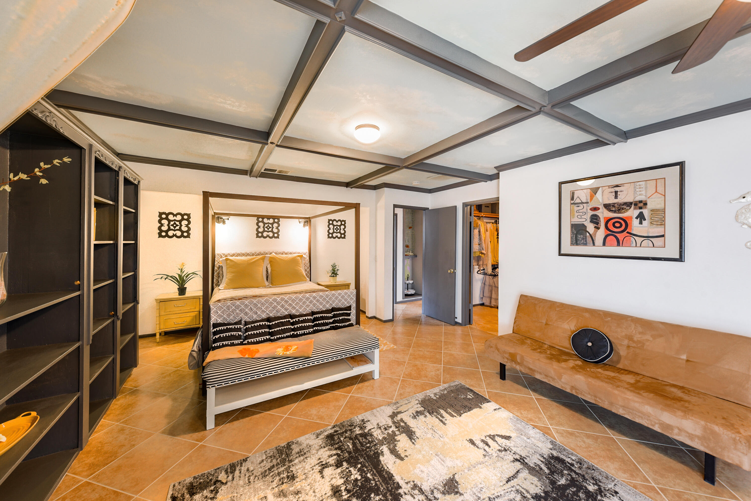 2306 Acacia Road East Palm Springs, CA 92262 - Photo 27 of 37 a living room with a couch and a rug