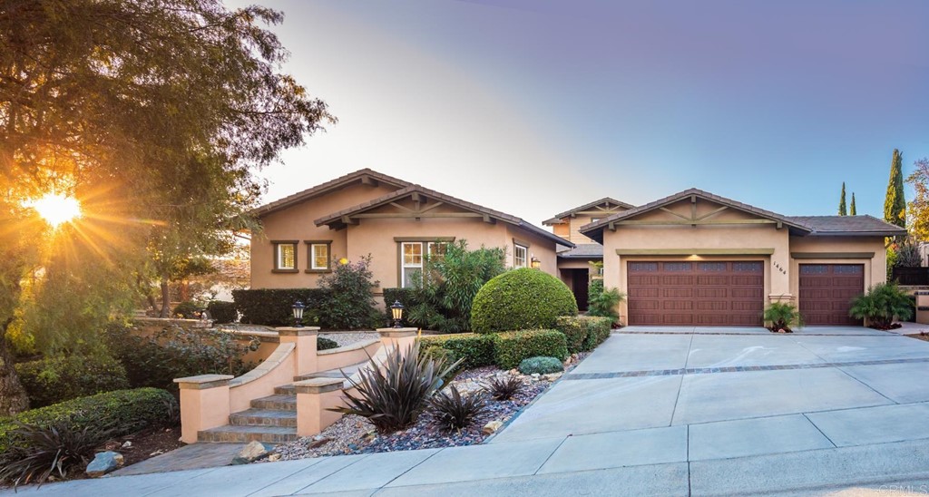 1464 Schoolhouse Way San Marcos, CA 92078 - Photo 38 of 48 a front view of a house with garden