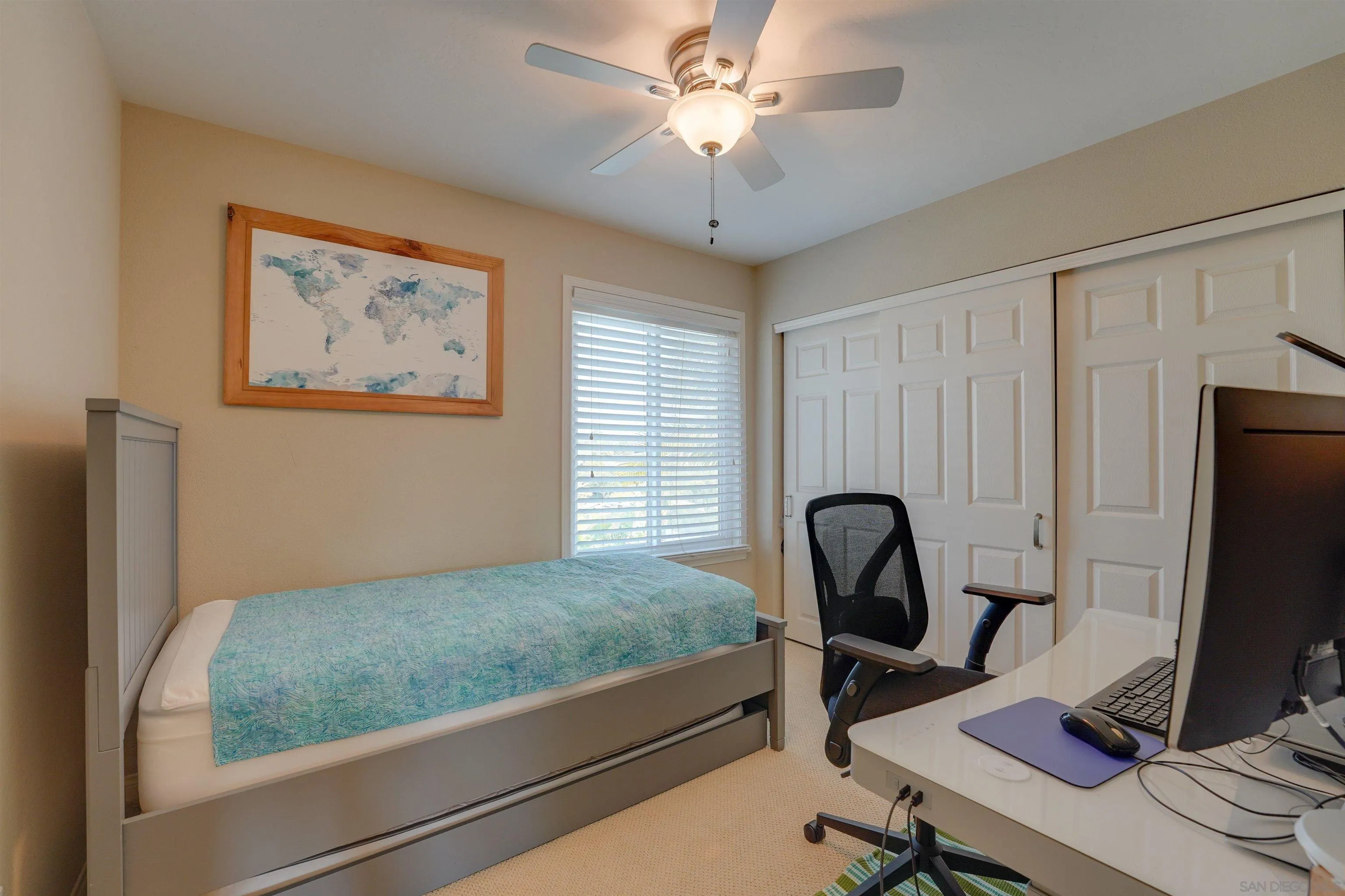 1647 Hawk View Drive Encinitas, CA 92024 - Photo 31 of 73 a view of a workspace with furniture and a window