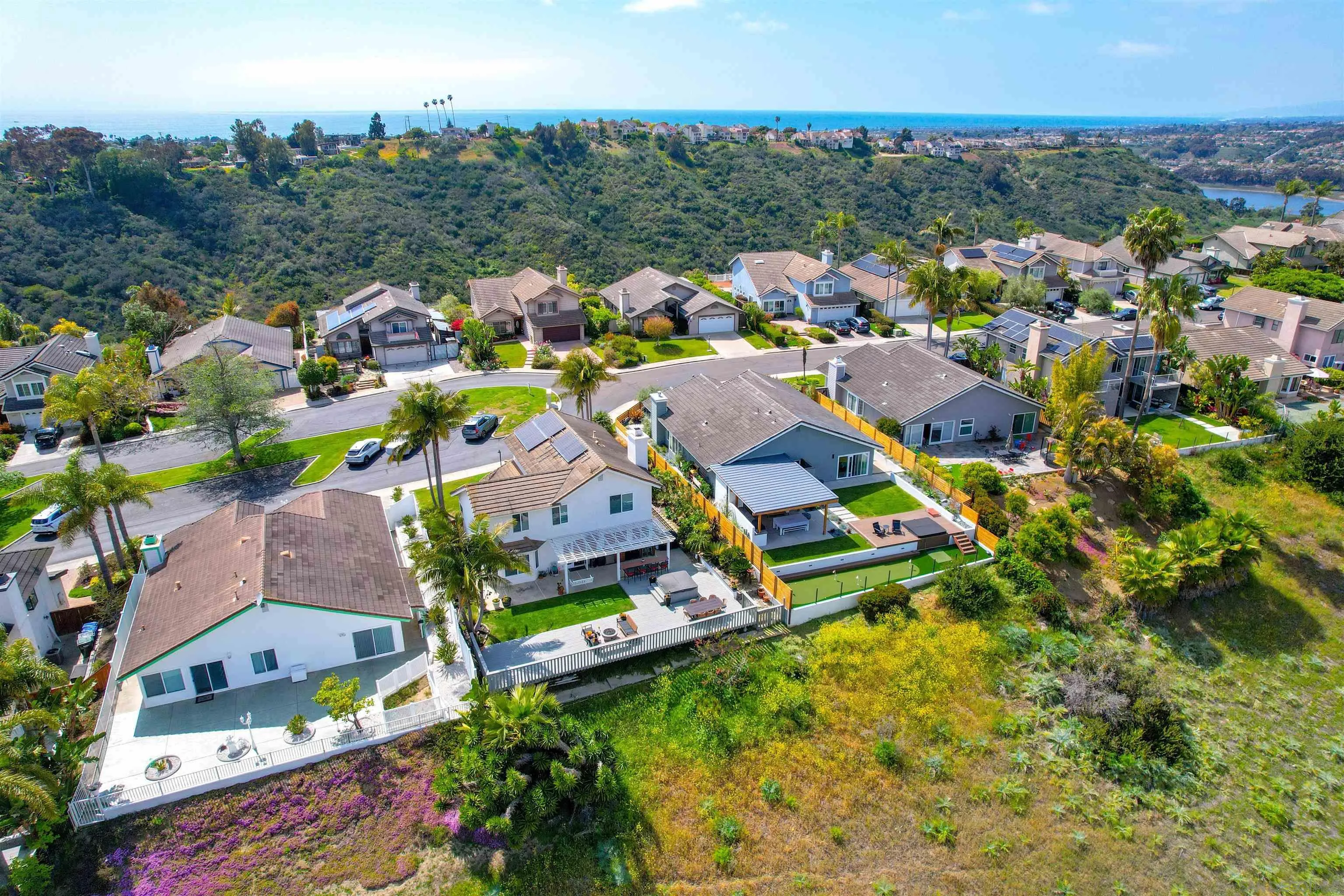 1647 Hawk View Drive Encinitas, CA 92024 - Photo 65 of 73 an aerial view of residential houses with outdoor space and trees all around