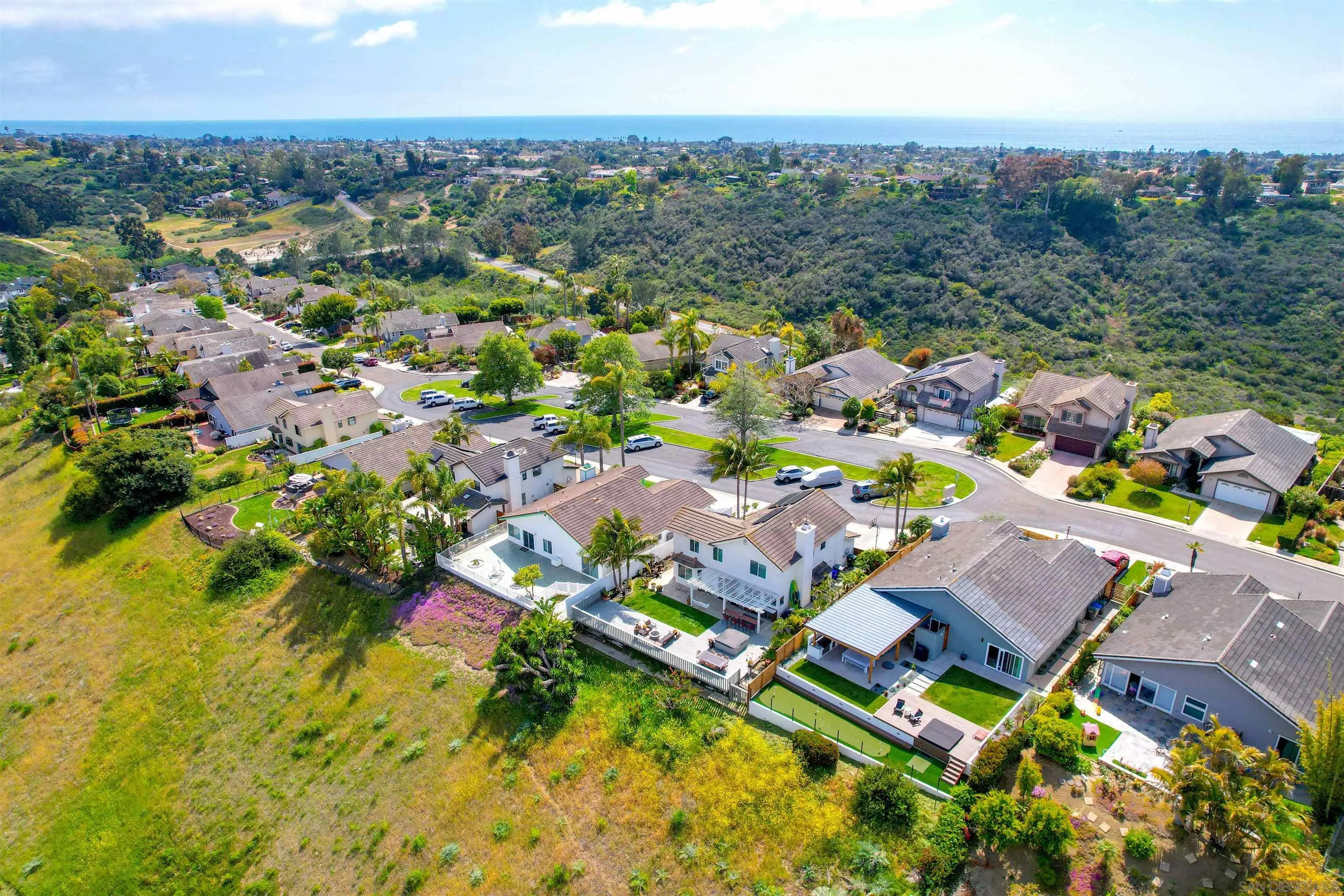 1647 Hawk View Drive Encinitas, CA 92024 - Photo 67 of 73 an aerial view of residential house with outdoor space and swimming pool