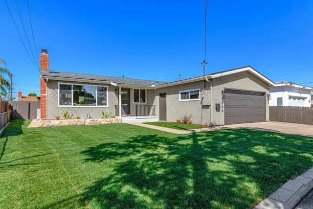 a view of a house with a backyard