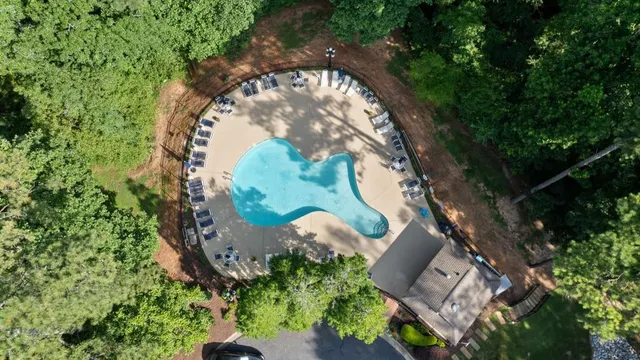 an aerial view of a house