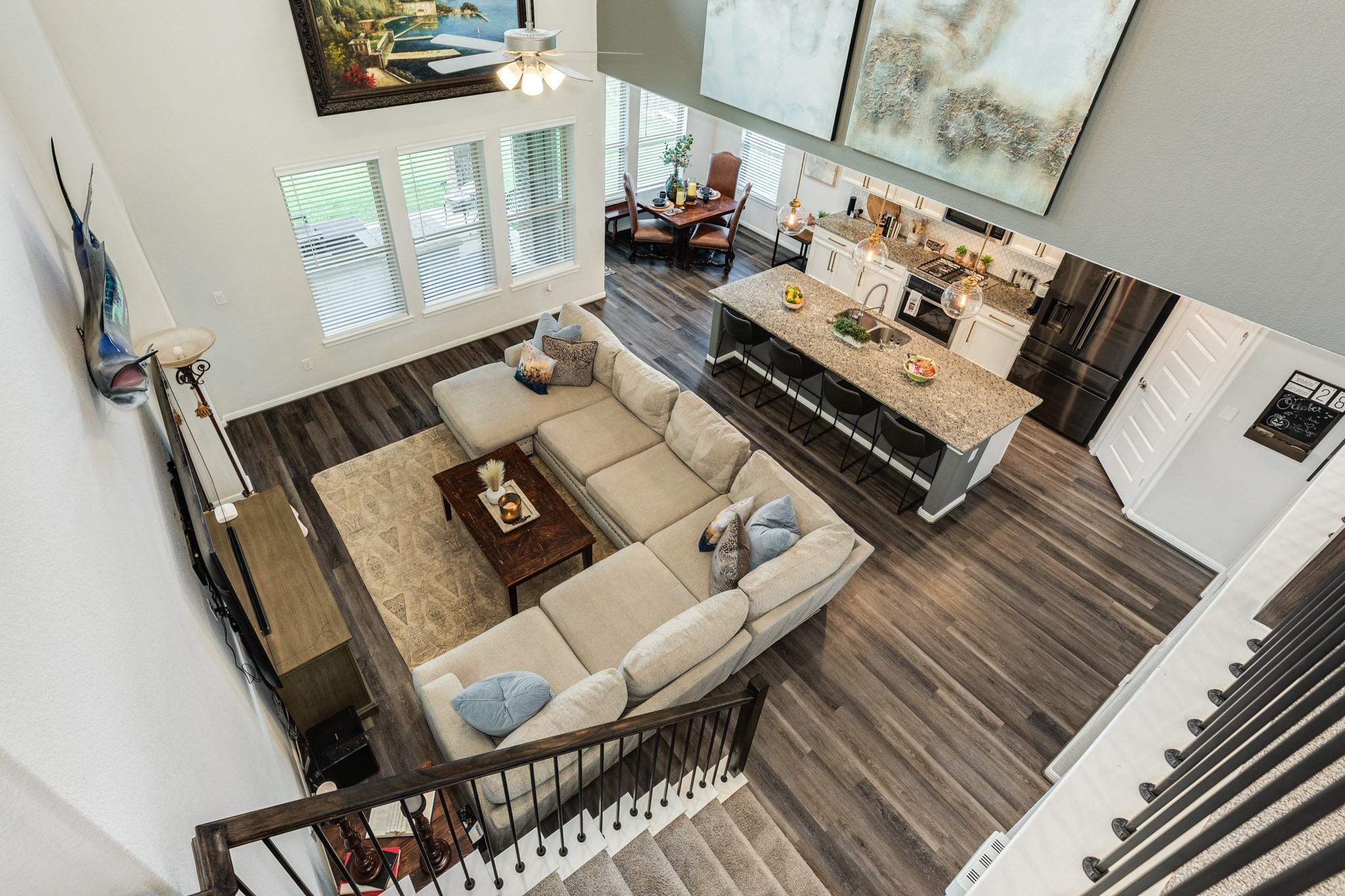 10306 Aldrin Drive Rosharon, TX 77583 - Photo 10 of 50 View from game room overlooking family room and kitchen