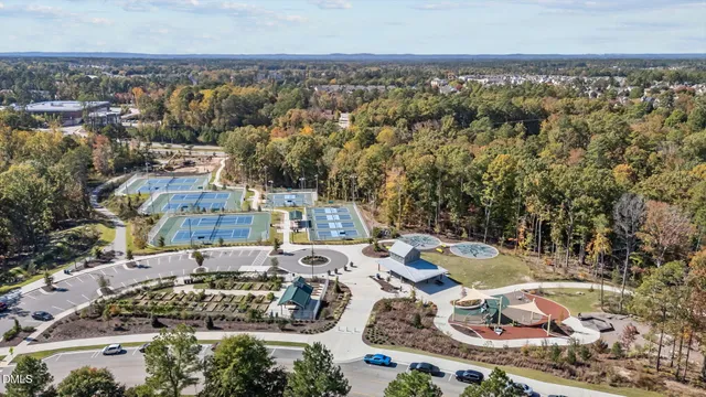 an aerial view of a city