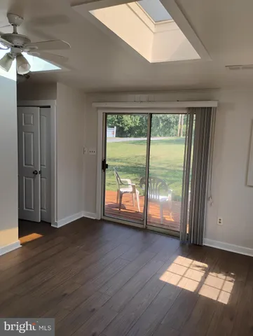 a view of a water with a building in the background