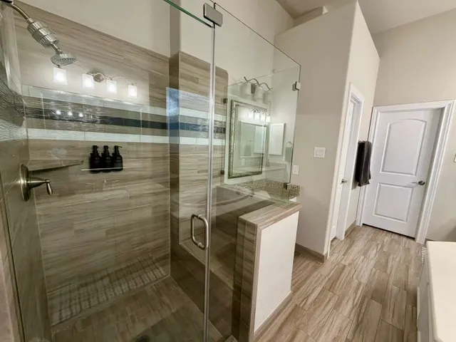 a view of a backyard with a garden