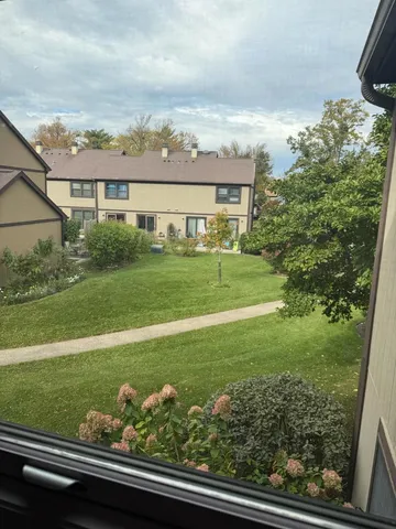 a view of a back yard from a window