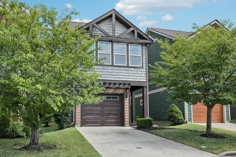 a house view with a garden space