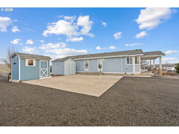 a view of a lake with a terrace
