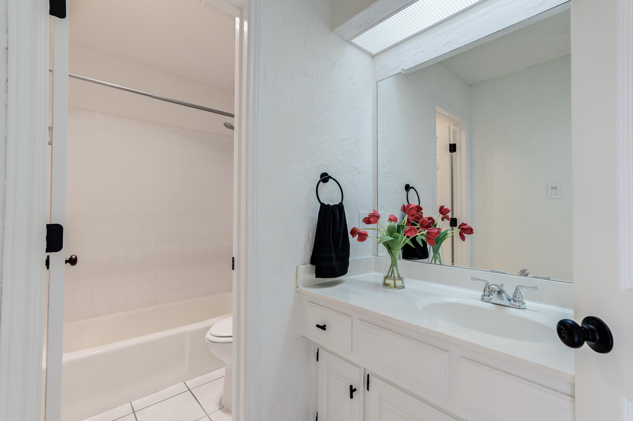 3602 101st Street Lubbock, TX 79423 - Photo 38 of 51 a bathroom with a sink and a mirror