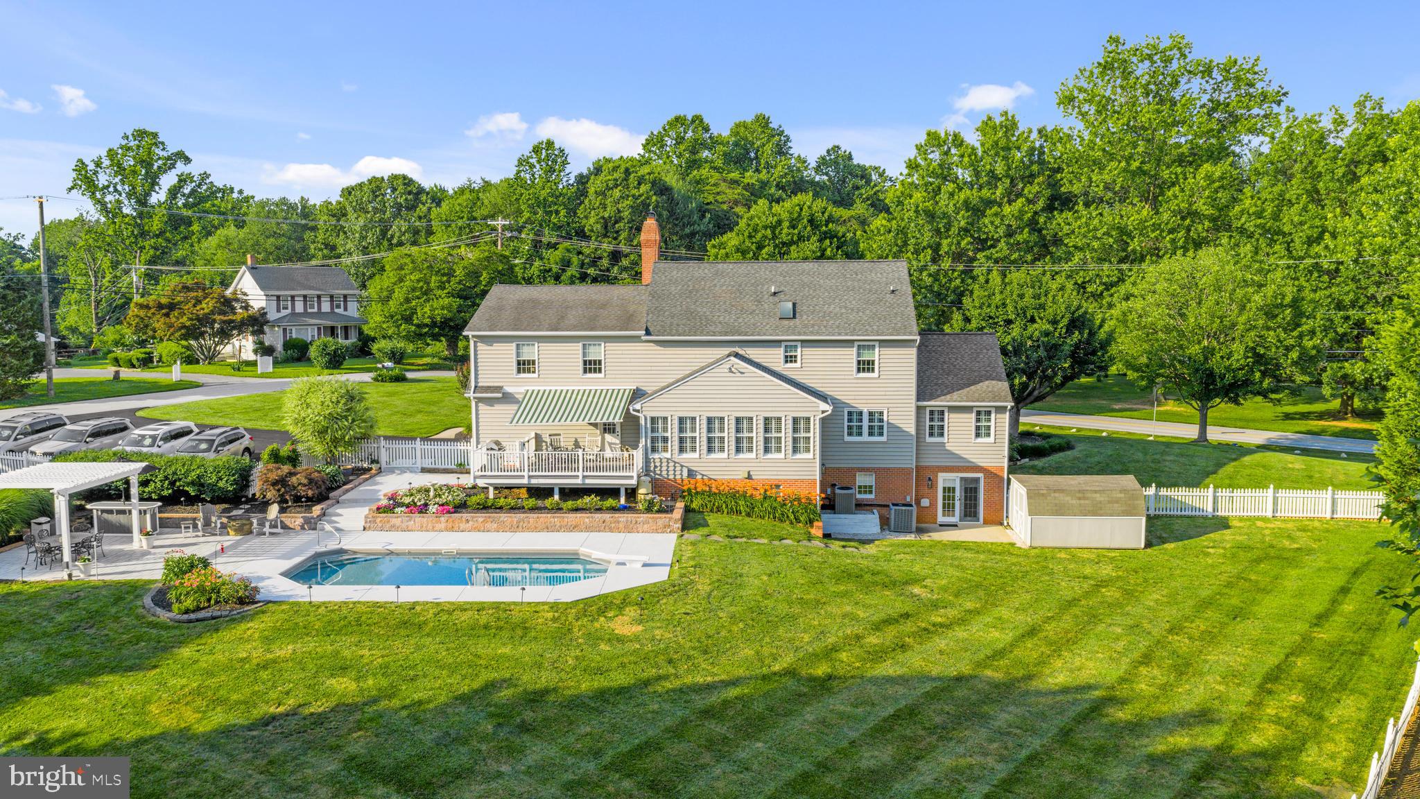 3729 Stansbury Mill Road Phoenix, MD 21131 - Photo 54 of 72 an aerial view of a house with swimming pool garden and patio