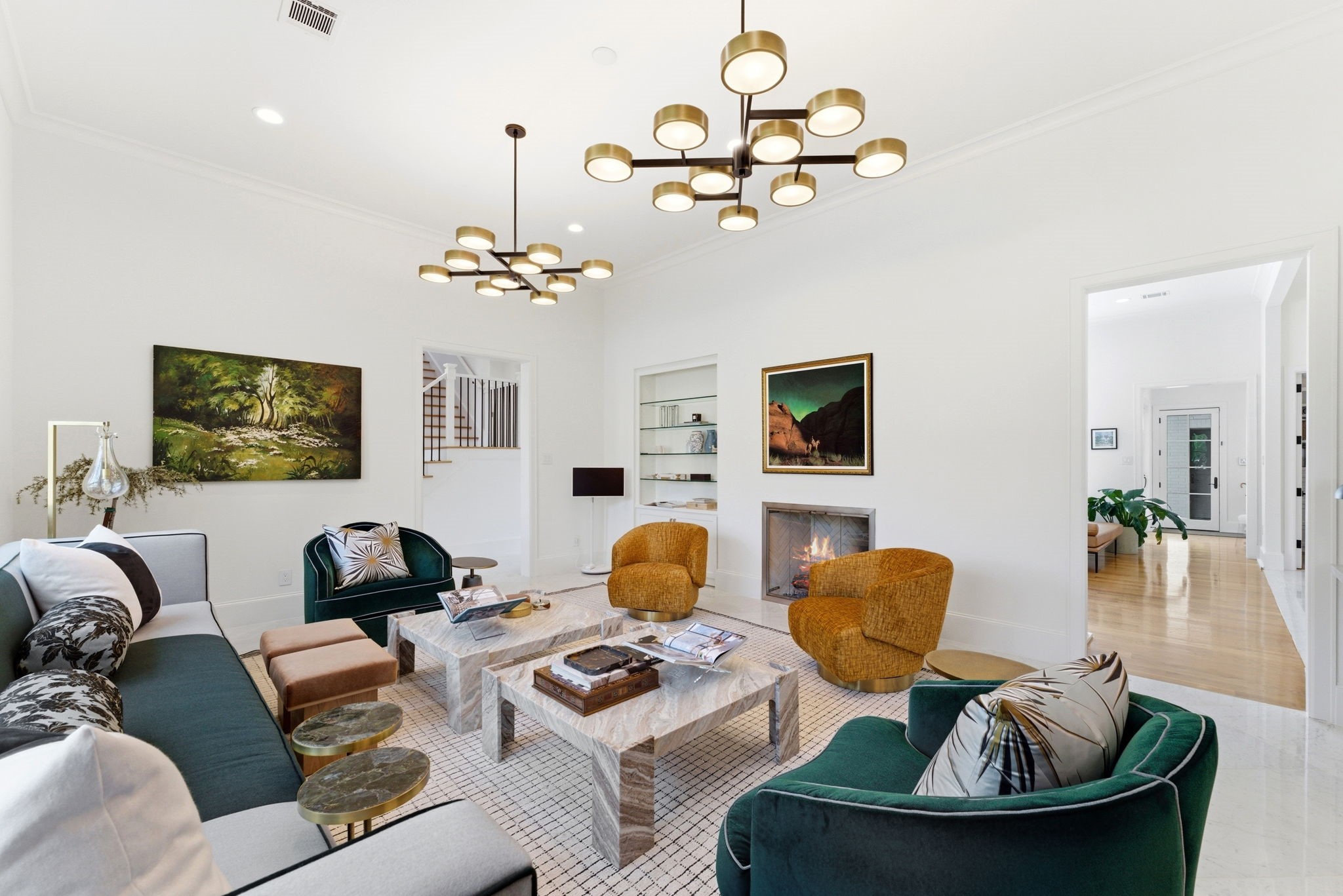 2211 Troon Road Houston, TX 77019 - Photo 8 of 44 a living room with furniture and a chandelier