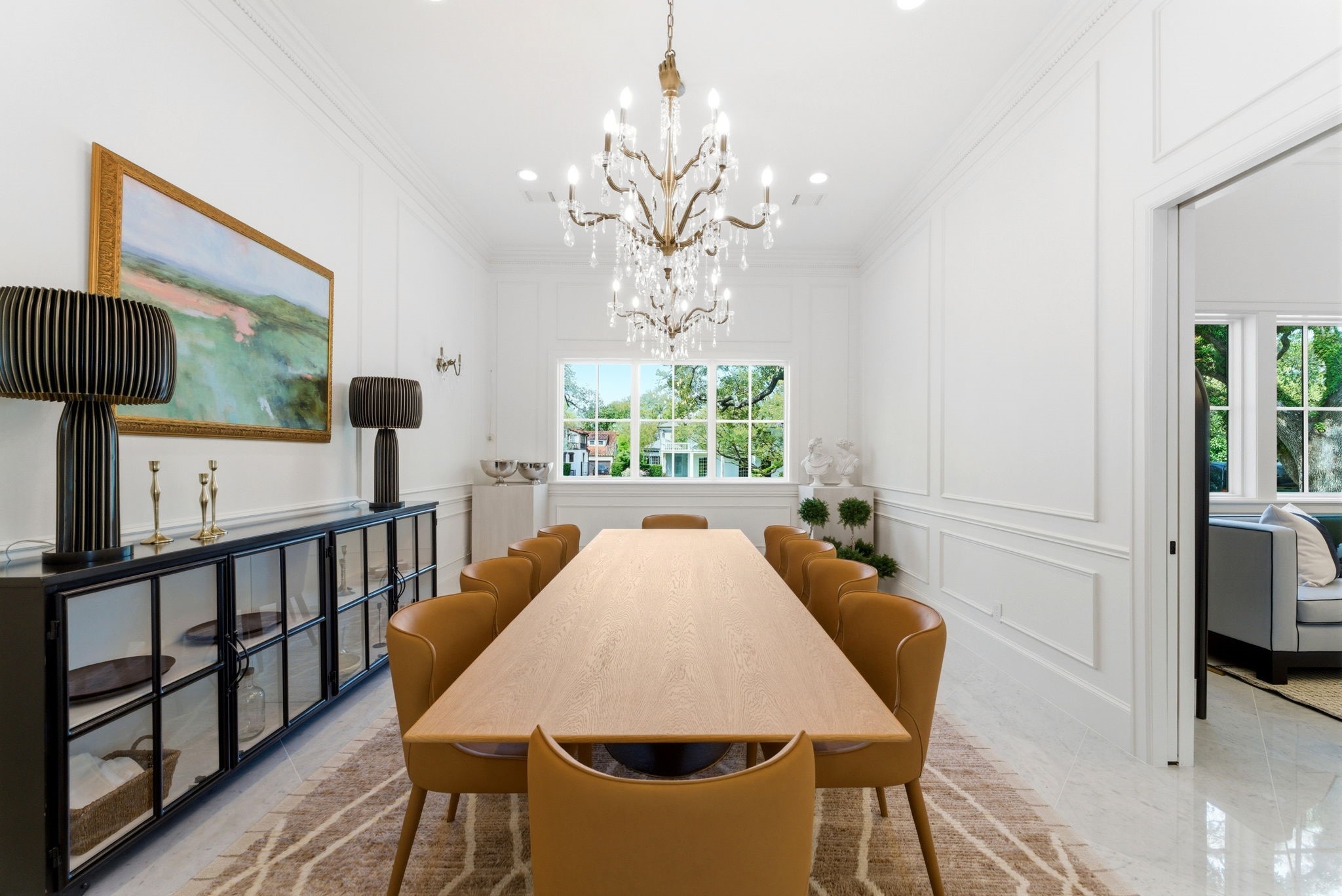 2211 Troon Road Houston, TX 77019 - Photo 9 of 44 a view of a dining room with furniture window and wooden floor