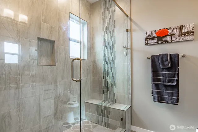 a bathroom with a shower