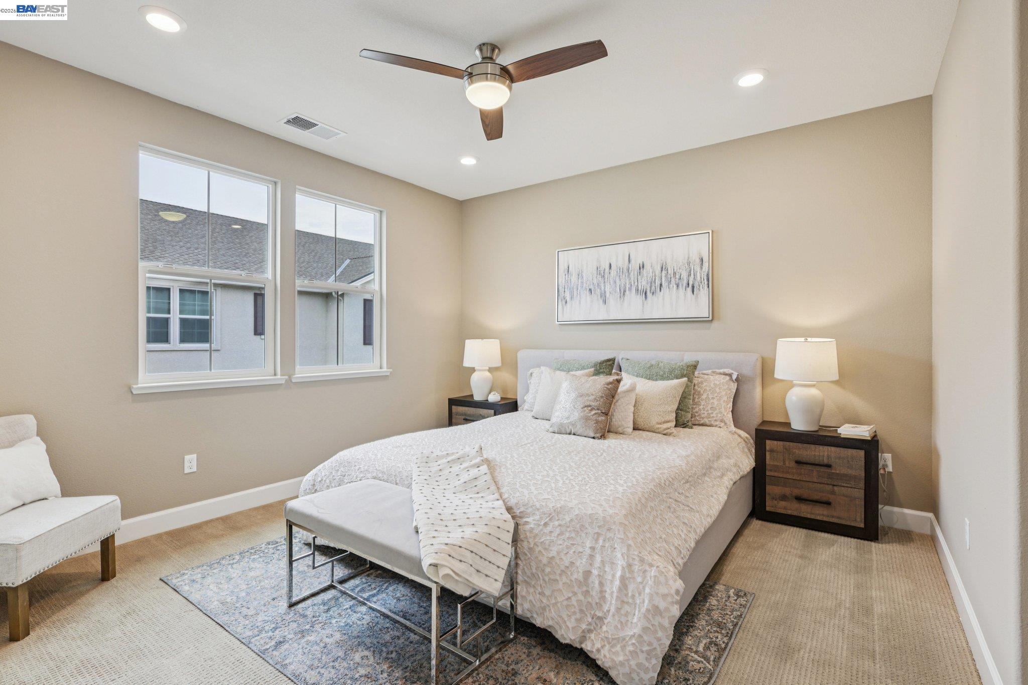 4022 Windsor Way Dublin, CA 94568 - Photo 16 of 55 a bedroom with a bed and a painting on the wall