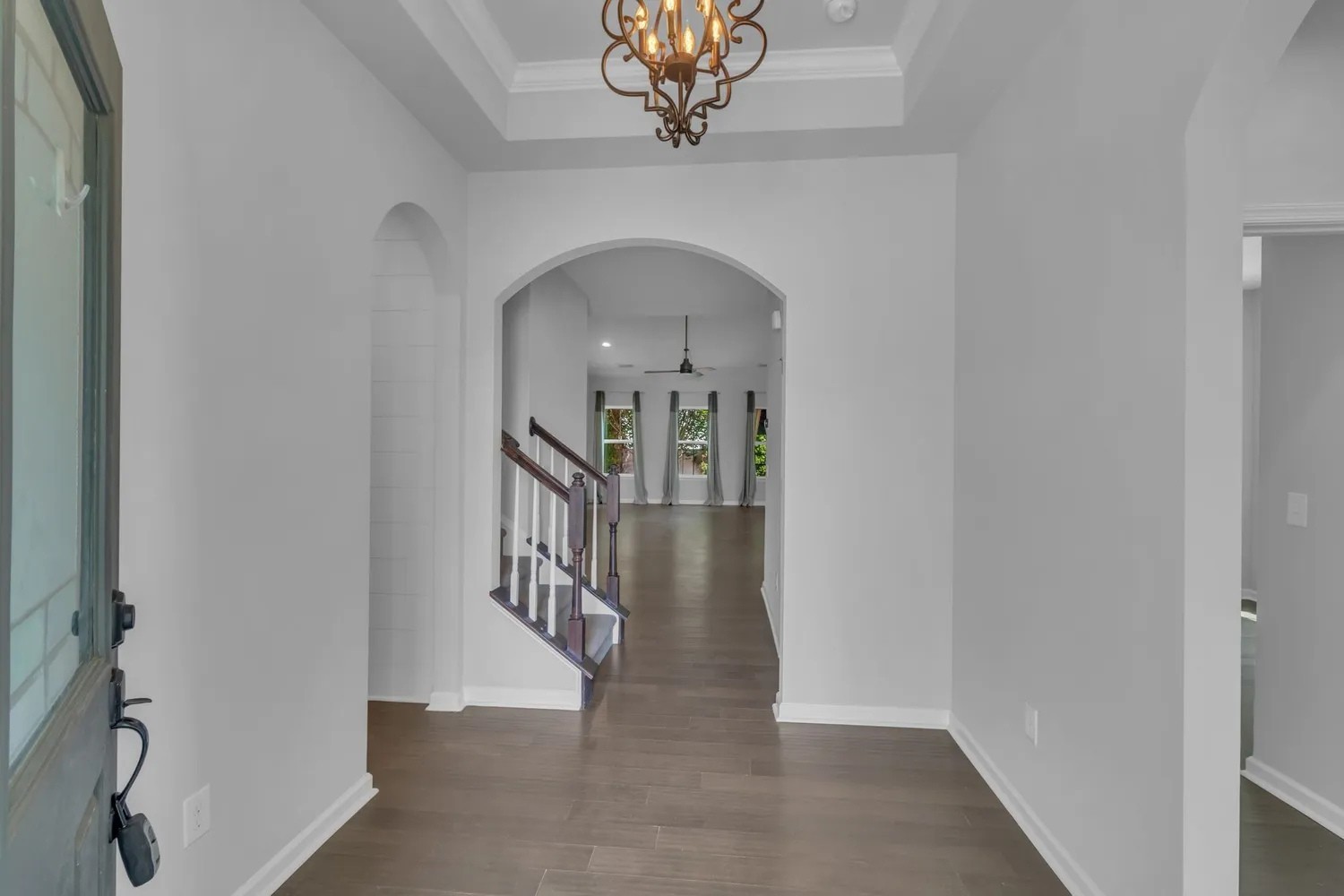 2827 Kellner Drive Murfreesboro, TN 37128 - Photo 6 of 26 a view of a hallway with wooden floor and staircase