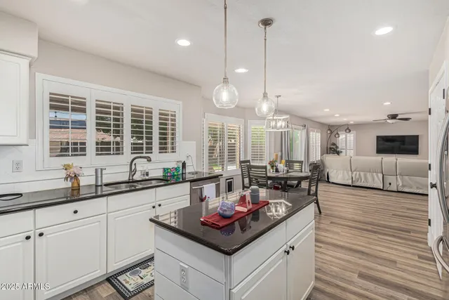 a kitchen with lots of counter space