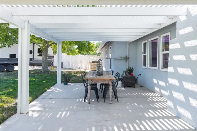 a outdoor space with furniture