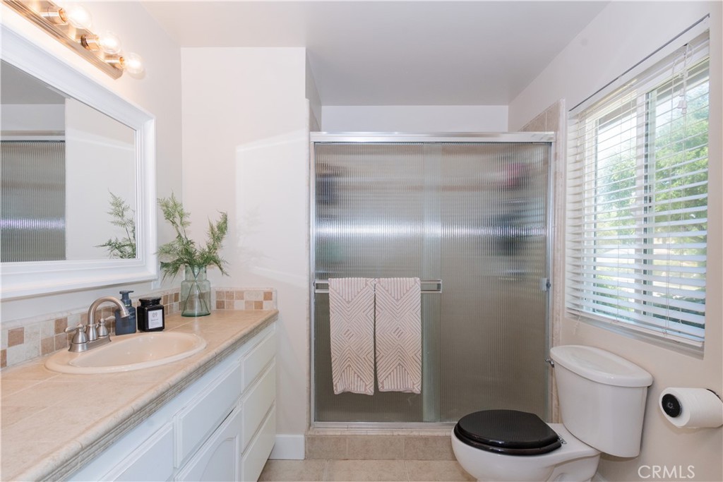 1766 Union Road Paso Robles, CA 93446 - Photo 9 of 31 a bathroom with a granite countertop sink a toilet and shower
