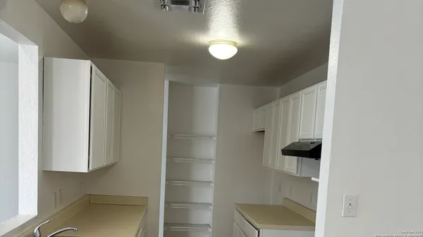 a bathroom with a shower and a sink