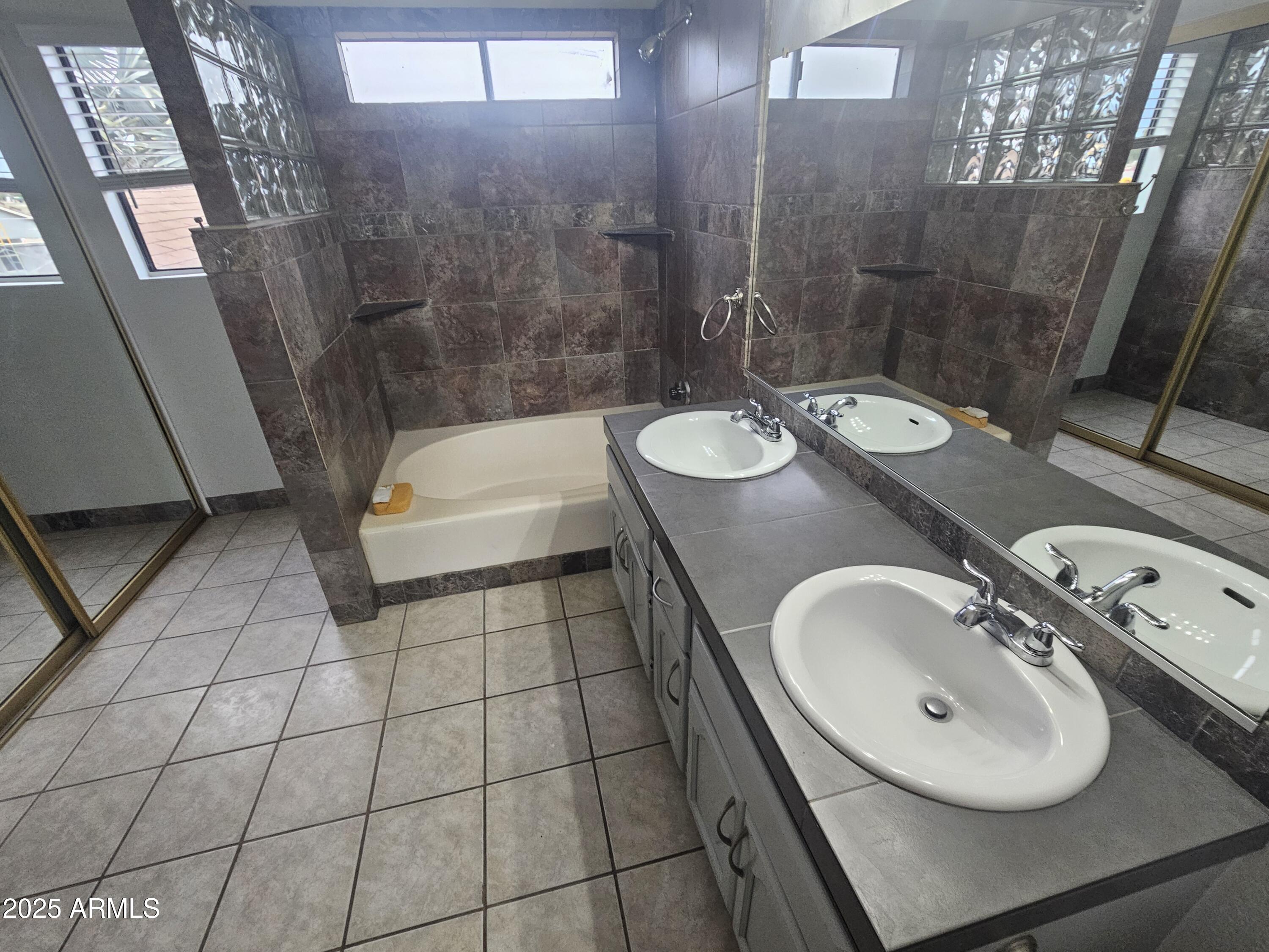 10032 West Sells Drive Phoenix, AZ 85037 - Photo 10 of 19 a bathroom with a sink a toilet a mirror and shower