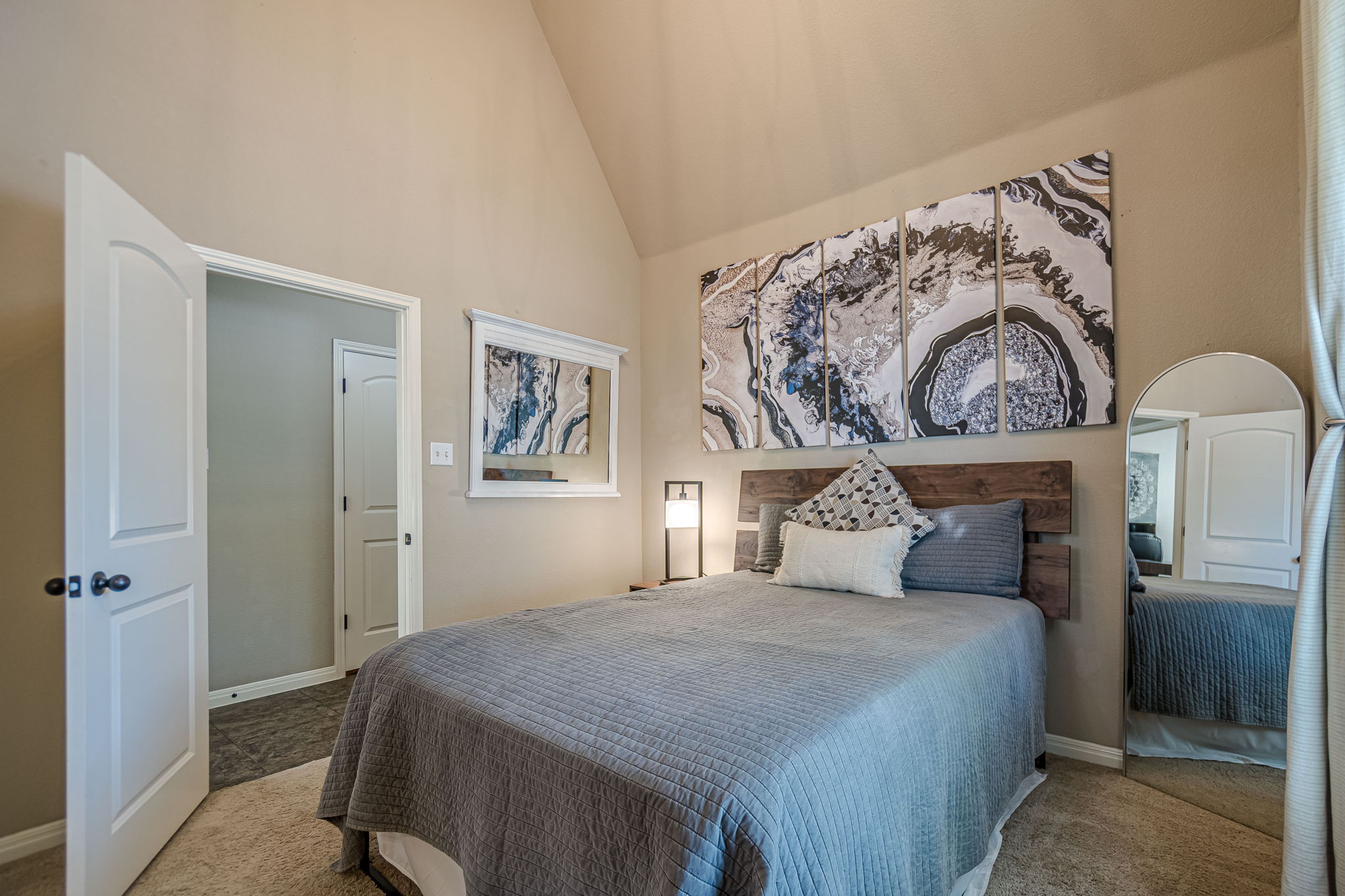 1031 Powell Kyle, TX 78640 - Photo 30 of 40 Bedroom 3 featuring carpet and lofted ceiling